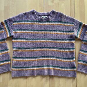 American Eagle Women's Purple Striped Boyfriend Fit Oversized Sweater size XS
